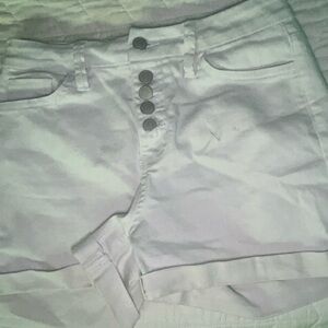 white jean shorts cuffed curvy fit